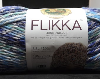 Lion Brand Flikka Yarn ~ #709 Wading Pool ~ 3.5 oz/100 grams ~ 196  Yards/179 Meters ~ #3 Light ~ (knitting, crochet)***************