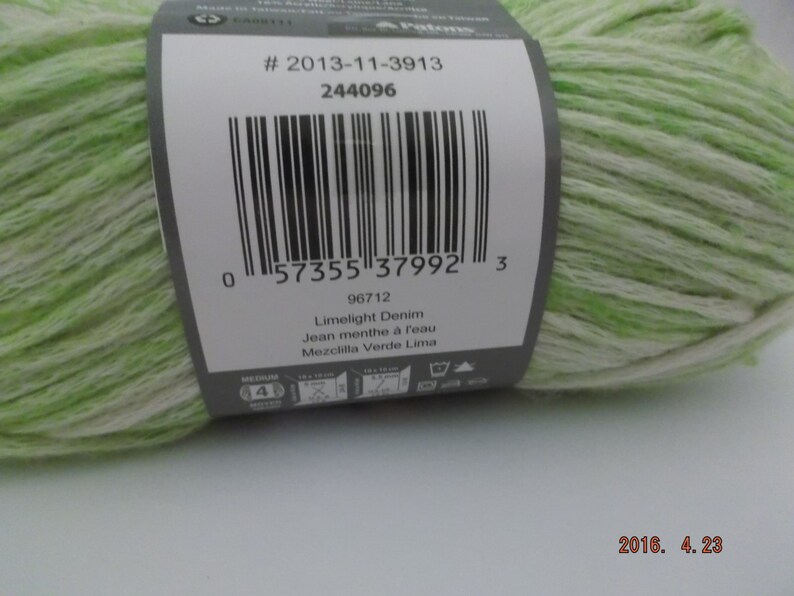 ~ #4 Medium ~ 85 grams ~ 144 Yards ~ Patons Denim-y Yarn ~ Wool Blend ~ Limelight Denim