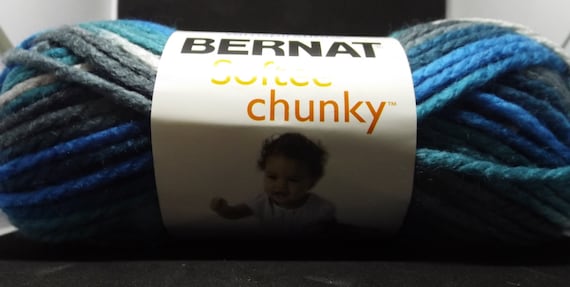 3.5 Ounce Single Ball Bernat Softee Chunky Solid Yarn Deep Waters