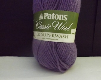 Patons Classic DK Superwash Wool ~ 100% Wool ~ Colour Wisteria ~ #3 DK ~ 50 grams ~ 125 Yards