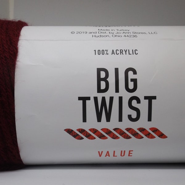 Big Twist Value Yarn " Wine" #4 Medium 170 grams/6 ounces ~ 320 Yards/292 meters ~ (knitting/crochet)