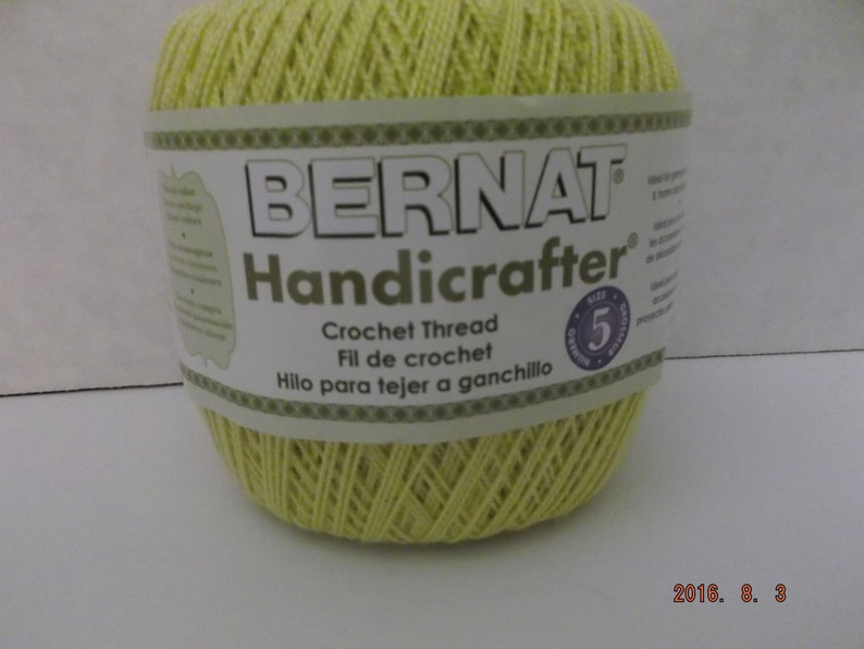 Bernat Handicrafter Crochet Thread Size 5 Buttercup 3 Oz Etsy