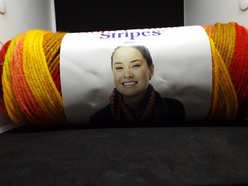 Bernat Super Value Stripes Yarn ~ Colour # 73005 Spice Stripes~ 5 oz142 Grams ~ 263 Yards ~ #4 Medium