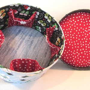 Fabric Covered Box - Sewing Basket - Jewelry Box - Craft Storage - Sewing Basket - Cloth Box