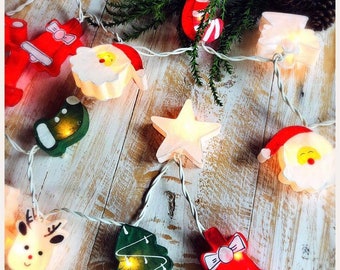 20 Bulbs LED battery Handmade Christmas paper Lanterns for Party and Decoration