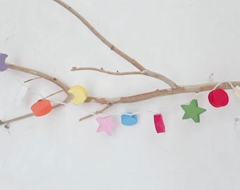 Star & Moon  lantern string lights Fairy light Garland Decor : 35 bulbs