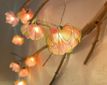 Pink Lotus String Lights: 20 Bulbs LED battery Fairy lights