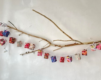 Japanese Paper Lanterns with Fairy String Lights: Patio Wedding Decor