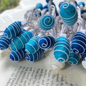 Handmade Ocean Blue Cocoon Fairy Lights - 35 UL Warm Lights