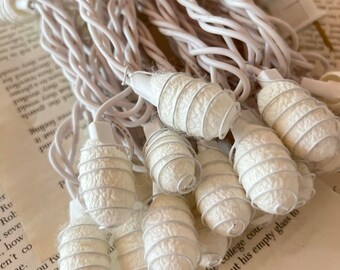 White Cocoon String Lights Decoration: 35 Warm Fairy Lights 110 volts