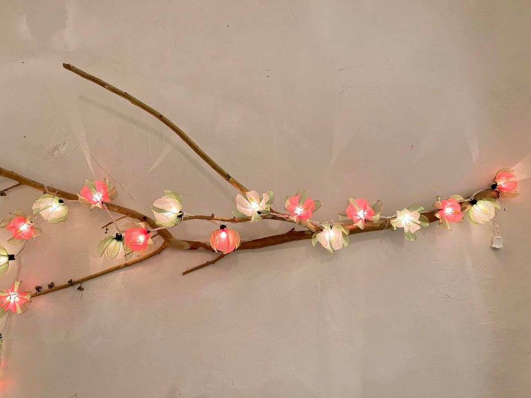 Lotus Light String Pink & White Lotus String Lights, Patio Wedding Decor ( Warm Lights) - Etsy