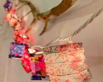 Japanische Papierlaterne Lichterkette: Blumenpartydekor