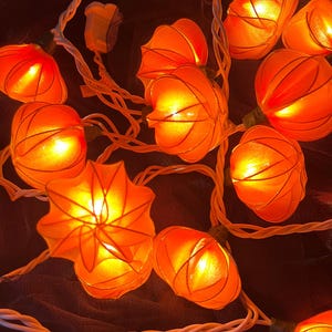 Halloween Pumpkin String Lights: 35 Warm Bulbs, Patio Party Decor (110 Volt)