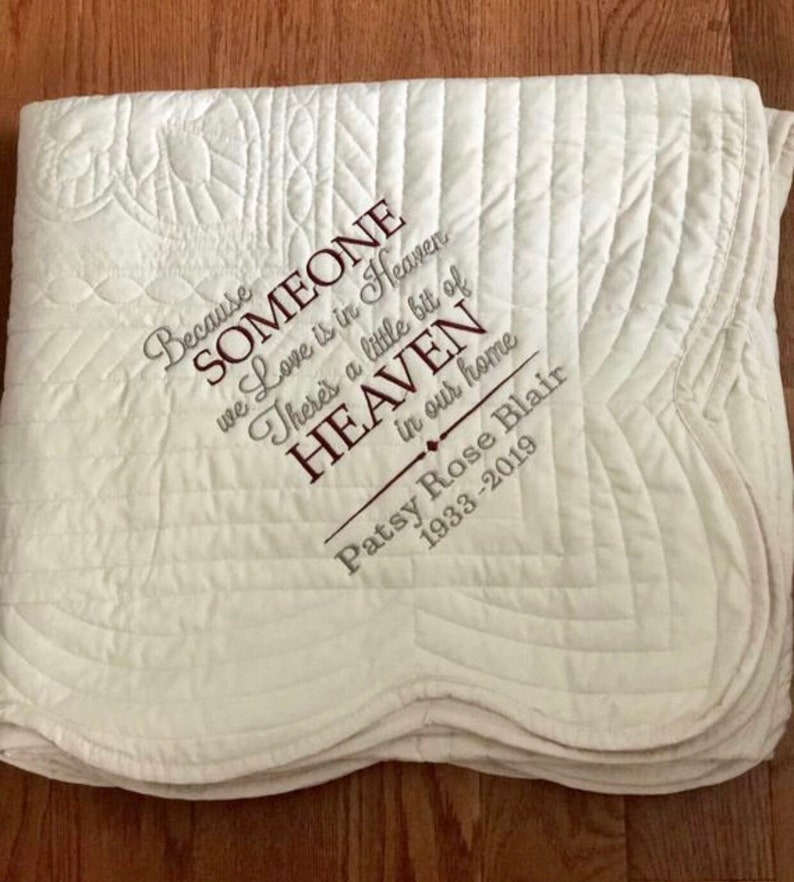 Personalized Sympathy Blanket Quilted Throw Sympathy Quilt Etsy