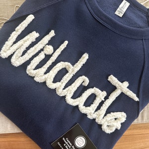 Customized, Chenille Yarn, Wildcats, Team Shirt, Sweatshirt, travel ball, Personalized shirt, mom Sweatshirt, teacher, cheer, school spirit