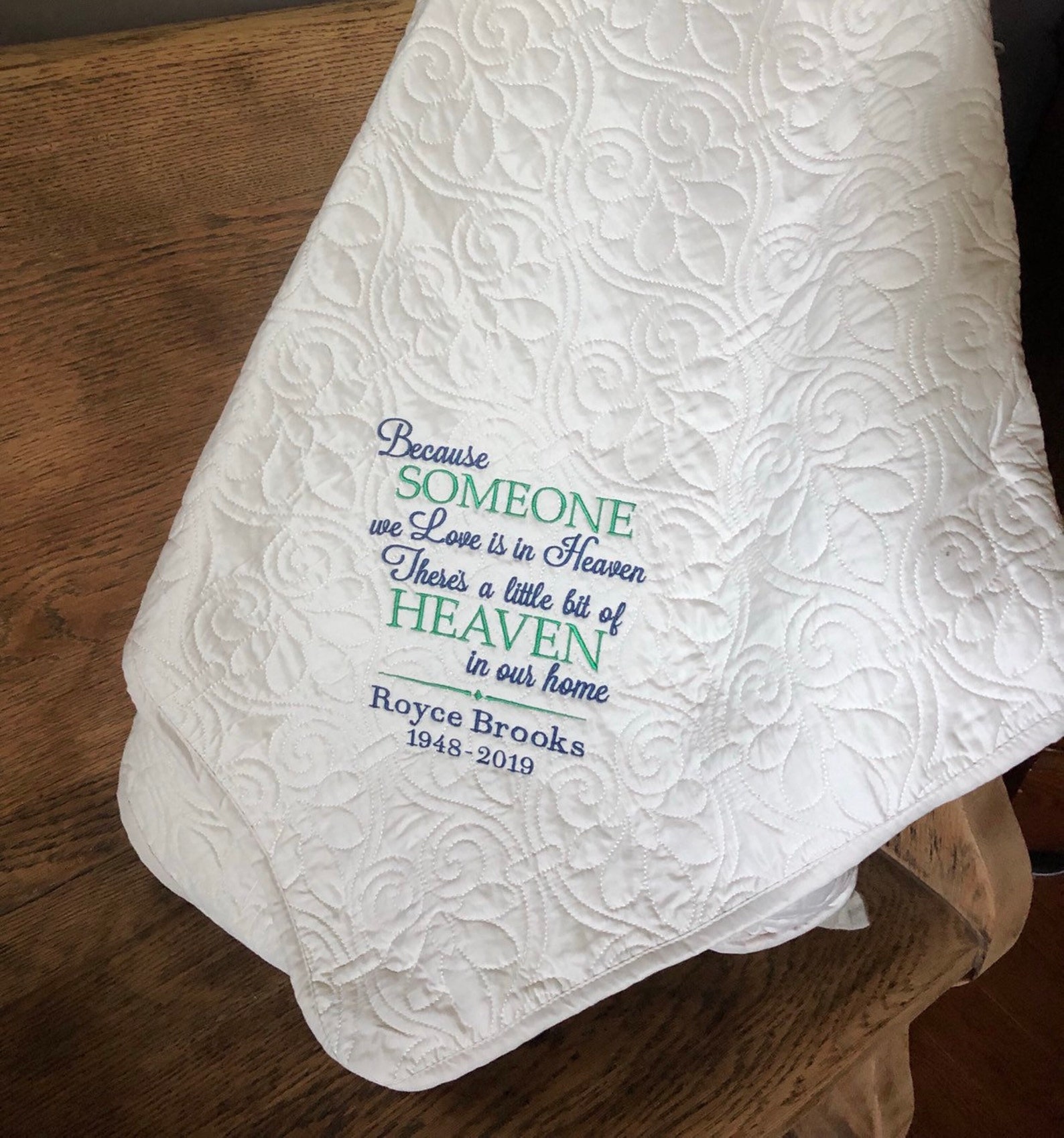 Personalized Sympathy Blanket Quilted Throw Sympathy Quilt Etsy