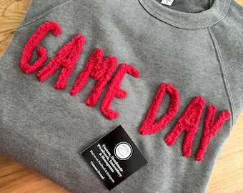 Chenille 'Game Day' Sweatshirt: Custom School Spirit Team Shirt