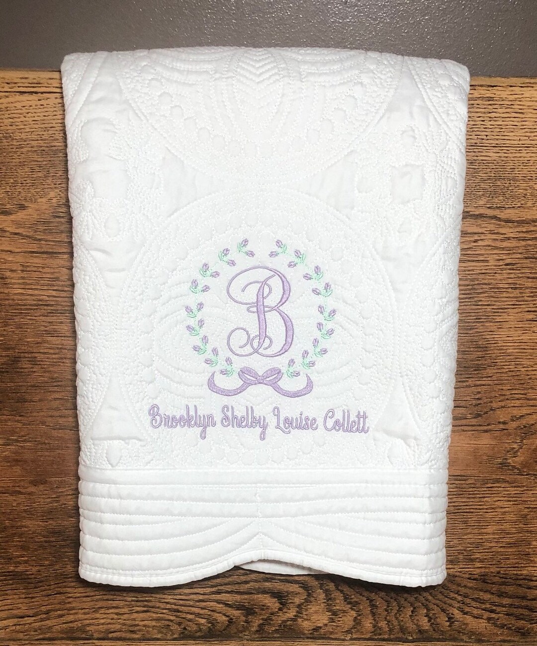 Monogrammed Custom Baby Blanket Baby Crib Quilt Heirloom Etsy