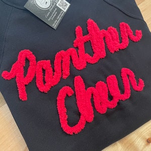 Fuzzy letters, puffy letters, school Spirit, cheer mom, Chenille yarn, School, Custom Sweatshirt, Personalized, Mom, Team Shirt, Sweatshirt