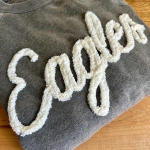Teacher shirt, Fuzzy letters, chenille yarn Shirt, School Spirit Shirt, Football Shirt, School Spirit, cheer mom