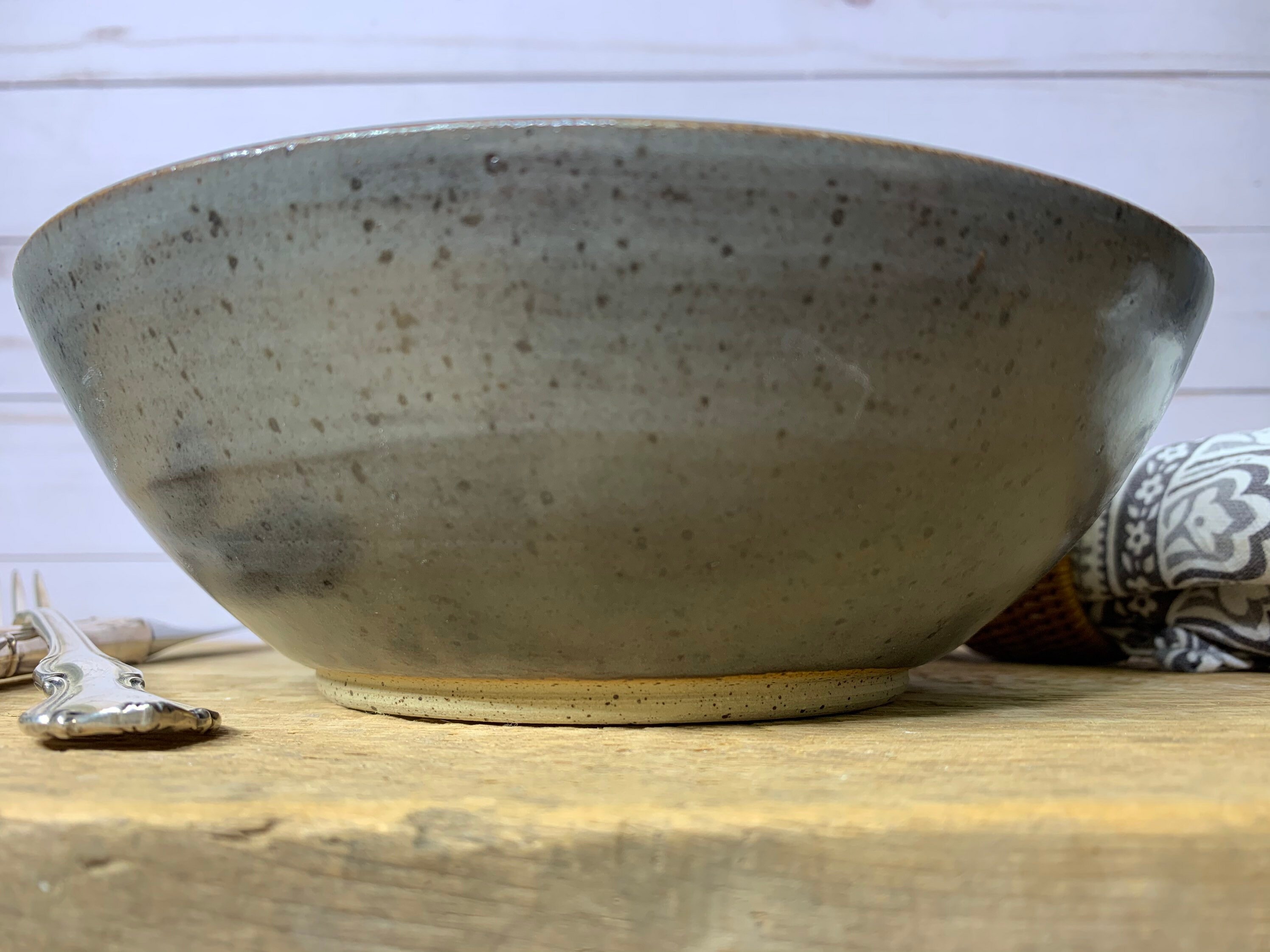 Made to Order Handmade Set of Four Speckled Grey Ceramic Bowls - Etsy