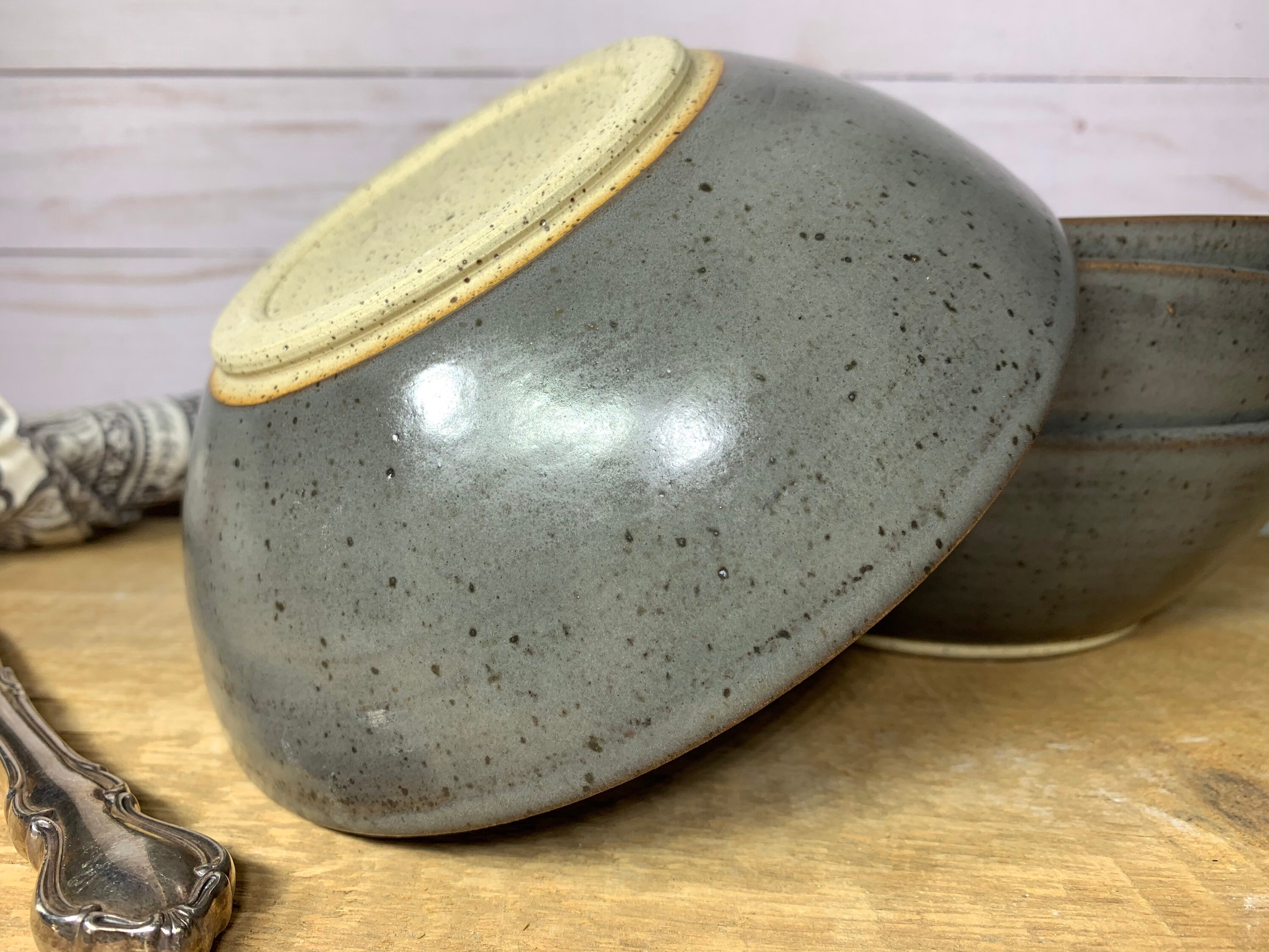 Made to Order Handmade Set of Four Speckled Grey Ceramic Bowls - Etsy