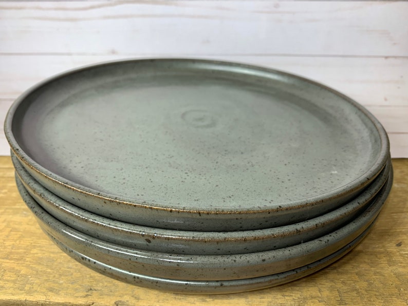 Made to Order Set of Four Speckled Grey Dinner Plates - Etsy Canada