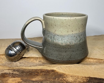 10 ounce handmade mug with detailed handle