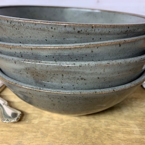 Made to Order Handmade Set of Four Speckled Grey Ceramic Bowls - Etsy