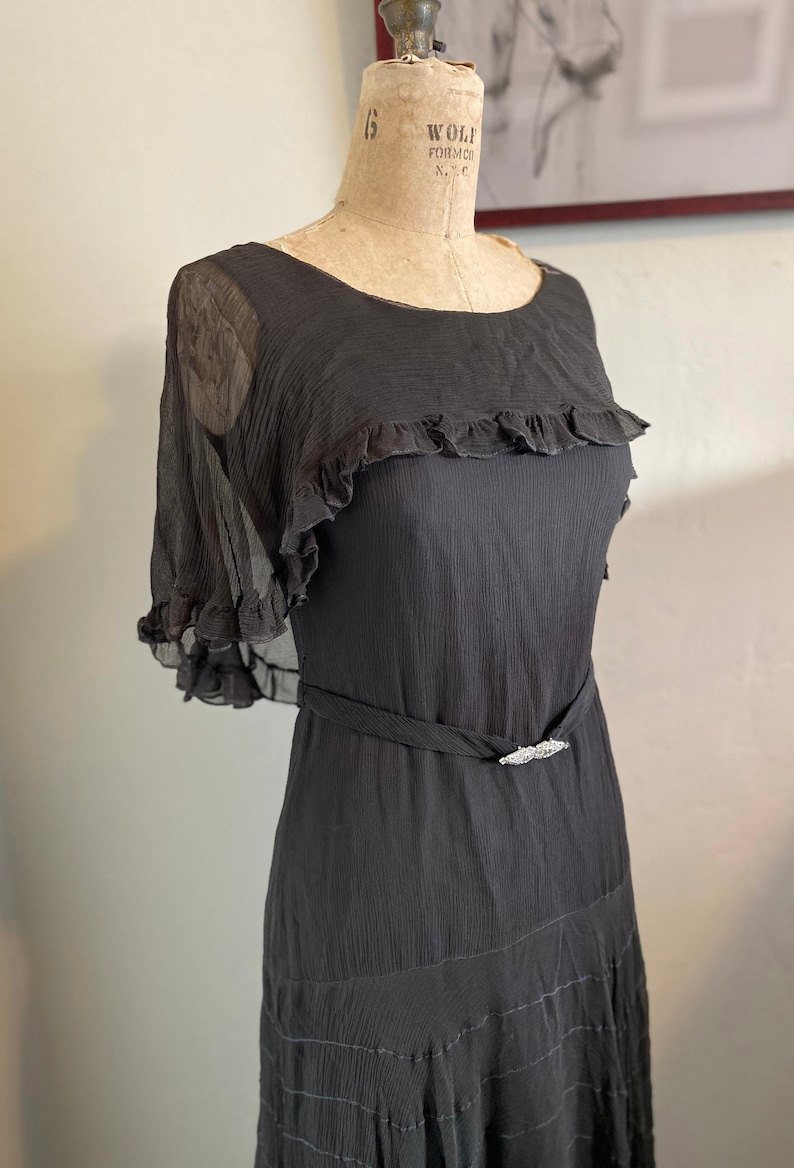 Vintage 30s Silk Chiffon Gown image 7