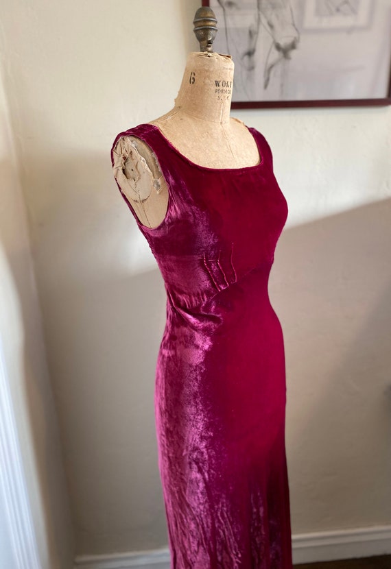 Divine 1930s Silk Velvet jewel-toned gown and jac… - image 8