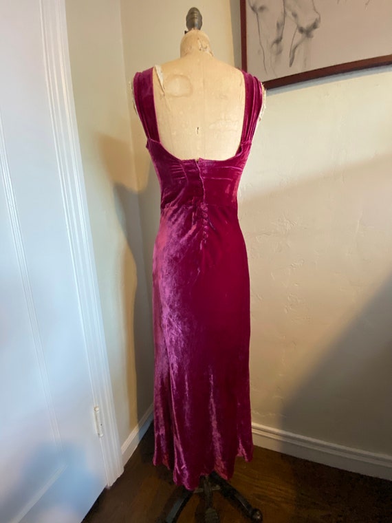 Divine 1930s Silk Velvet jewel-toned gown and jac… - image 10