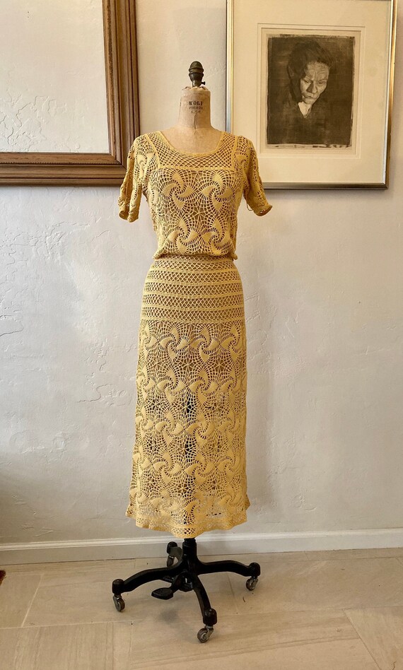 Vintage 1930s Crochet Dress