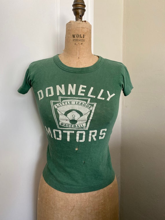Vintage 50s 60s Green Printed Tee