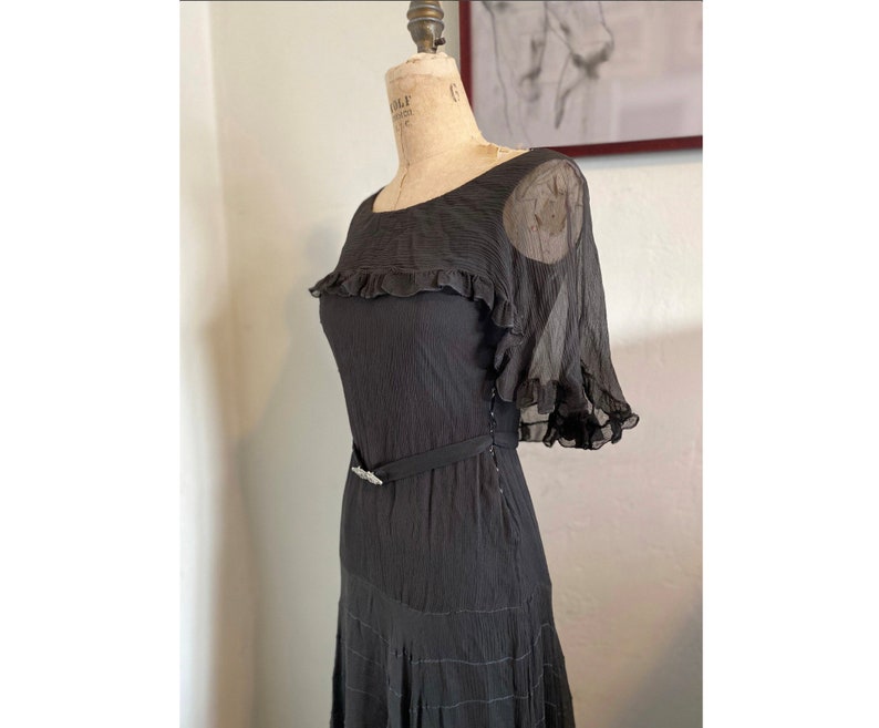Vintage 30s Silk Chiffon Gown image 1
