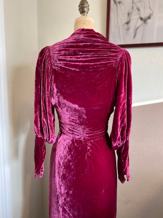 Divine 1930s Silk Velvet jewel-toned gown and jac… - image 2