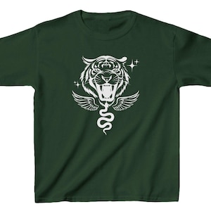 Kids Tee, Eye of the Tiger Snake Wings Fly Kids Shirt, Children&#39;s T-Shirt, Animal Graphic Tee, Kids Clothing, Wildlife Youth T-Shirt, Snake