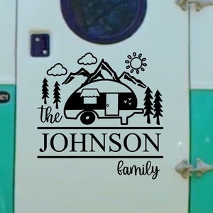 Camper Family Decal - Camper Decals - Coffee Mug Decal - Car Decal - Sticker - Camping - Camper - RV - Noodle Board Decal