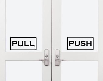 Push Pull Decal Etsy