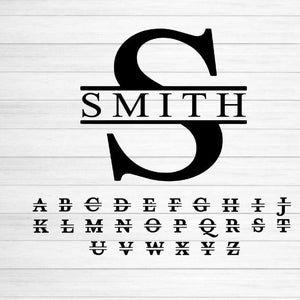 Monogram Name -Split Monogram - Vinyl Decal - Wedding decal - Anniversary decal - Custom Family  decal - Sticker - Noodle Board Charcuterie