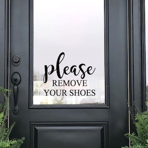 Door Shoe Decal Front Vinyl Sticker Entrance Sign Remove House Rule Welcome Notice Glass Screen Decoration Home Porch Design Custom Transfer