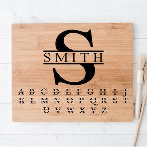 Monogram Name Split Monogram  Vinyl Decal  Wedding decal  Anniversary decal  Custom Family  decal  Sticker - Noodle Board Charcuterie