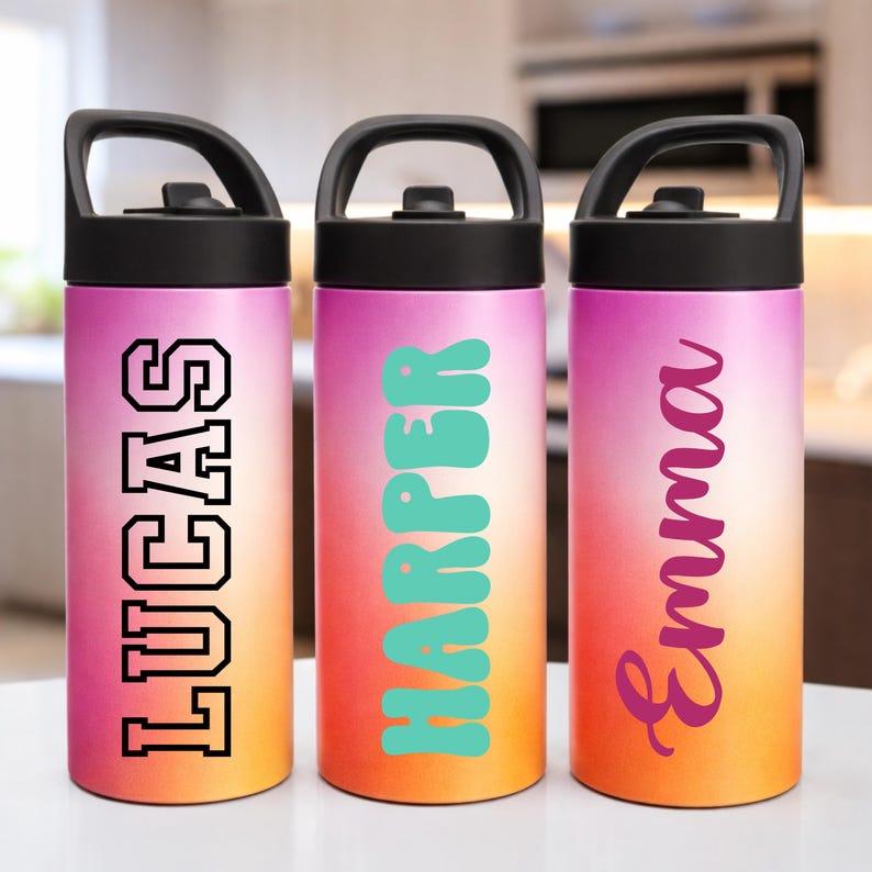 Personalized Decal Sticker for Kids Water Bottle School Label Sticker ...