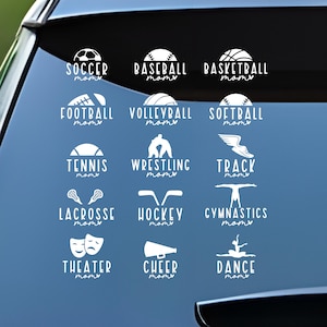 Sports Mom Decals - Soccer Mom - Baseball Mom - Football Mom - Softball Mom - Dance Mom - Cheer Mom - Mom vinyl decals - Mom stickers