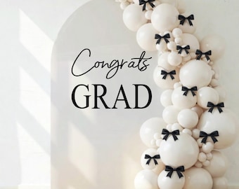 Graduation Backdrop Decal Party Decoration Photo Background Vinyl Sticker Wall Design Celebration Banner Congratulation Sign Ceremony Grad
