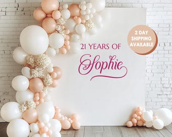 Custom Backdrop Decal Party Decoration Vinyl Decal Sticker Photo Booth Background Design Wedding Birthday Wall Adhesive Panel Balloon Arch
