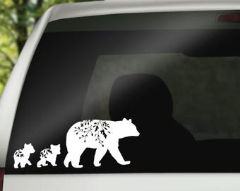 Mama Bear Decal Vinyl Sticker Car Window Glass Decoration Family Vehicle Mom Accessory Tumbler Design Laptop Adhesive Parent Cub Graphic Cup