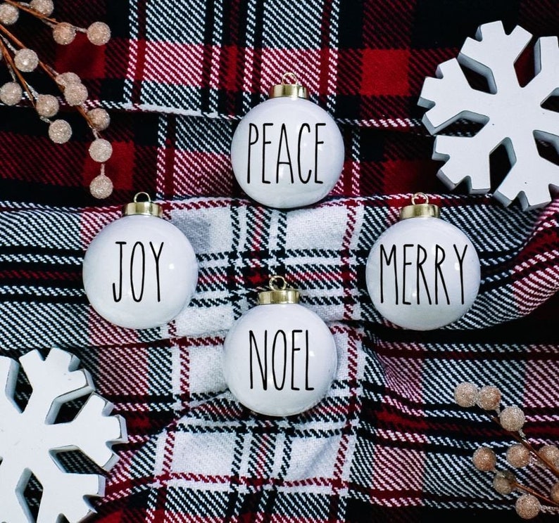 Farmhouse Ornament Vinyl Decals Christmas Ornament Decal Etsy