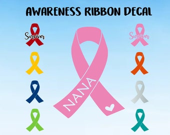 Awareness Ribbon Decal - Cancer Ribbon - Disease Ribbon - Decal - Vinyl Decal - Custom Ribbon Sticker - Cup - Tumbler - Mug - Car - Notebook