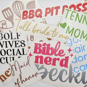 Custom Vinyl Decal Personalized Design Wedding Mirror Text Decor Wall Art Business Logo Sticker Application Permanent Adhesive Lettering